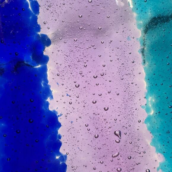 Christine McEwan Jim Freeburn Verre Visage Fused Art Glass Dish Signed 8" Round - Picture 4 of 7